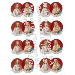 Heilig Hart van Maria en Jezus Stickers 8 / A4 10x6,8 cm    