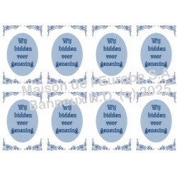 Wij Bidden voor Genezing Stickers 8 / A4 10x6,8 cm    