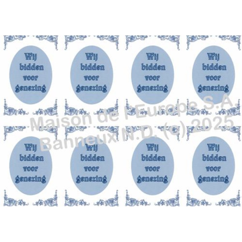 Wij Bidden voor Genezing Stickers 8 / A4 10x6,8 cm    