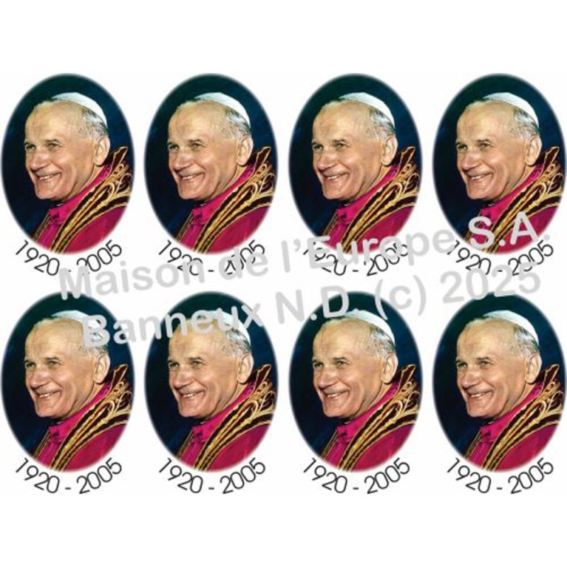 Paus Johannes Paul II Stickers 8 / A4 10x6,8 cm    