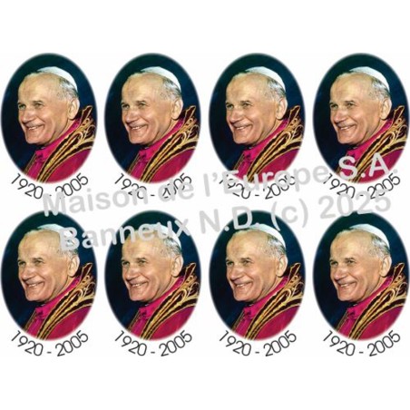 Paus Johannes Paul II Stickers 8 / A4 10x6,8 cm    
