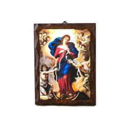 Mary's pictogram dat de knooppunten versloeg geschilderd op Walnut Wood. 22/16,5 cm