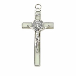 Kruis van Saint Benoit Metal met helder glazuur. 20 cm