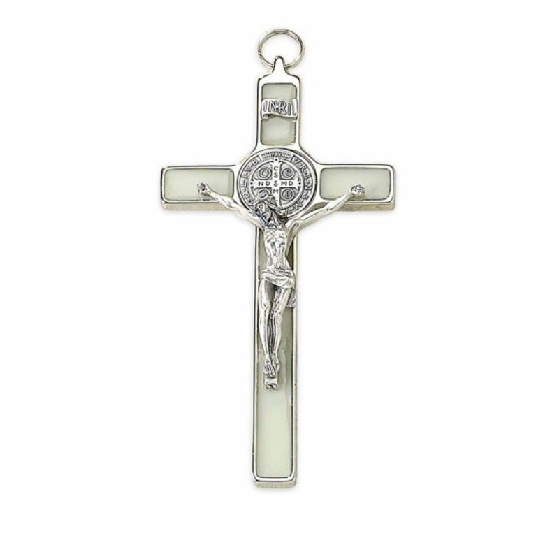 Kruis van Saint Benoit Metal met helder glazuur. 20 cm