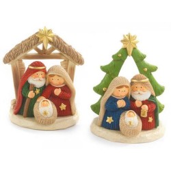 Mini crèche enfantine 9cm 2 modèles résine