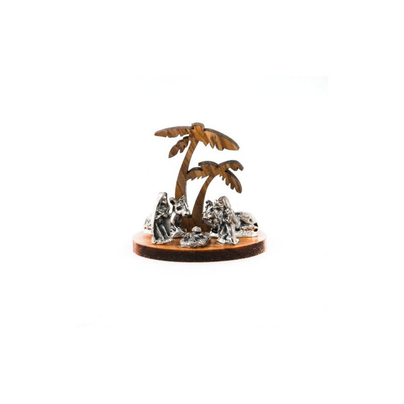 Mini crèche palmier en bois d’olivier