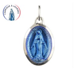 Ovale medaille van het wonderbaarlijke wonderbaarlijke metaal maagd met een emaillaag. 25 mm