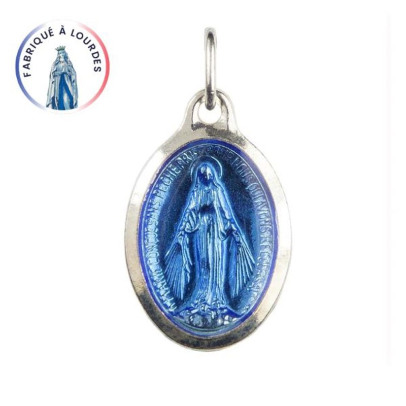 Ovale medaille van het wonderbaarlijke wonderbaarlijke metaal maagd met een emaillaag. 25 mm