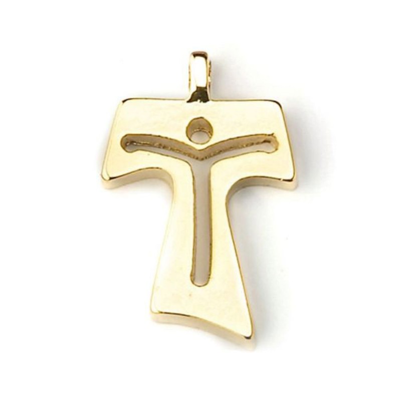 Collier cordon avec Tau métal doré 3.2x2cm