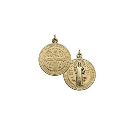 Médaille métal doré 18mm St. Benoit