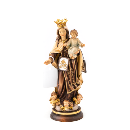 Standbeeld van Onze Lieve Vrouw van Mount Carmel in hout. 18 cm
