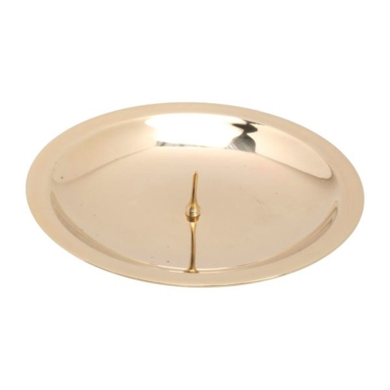 Bougeoir doré. plateau avec pointe. 10 cm