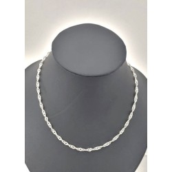 Chaîne karabiner Singapour en argent. 45 cm