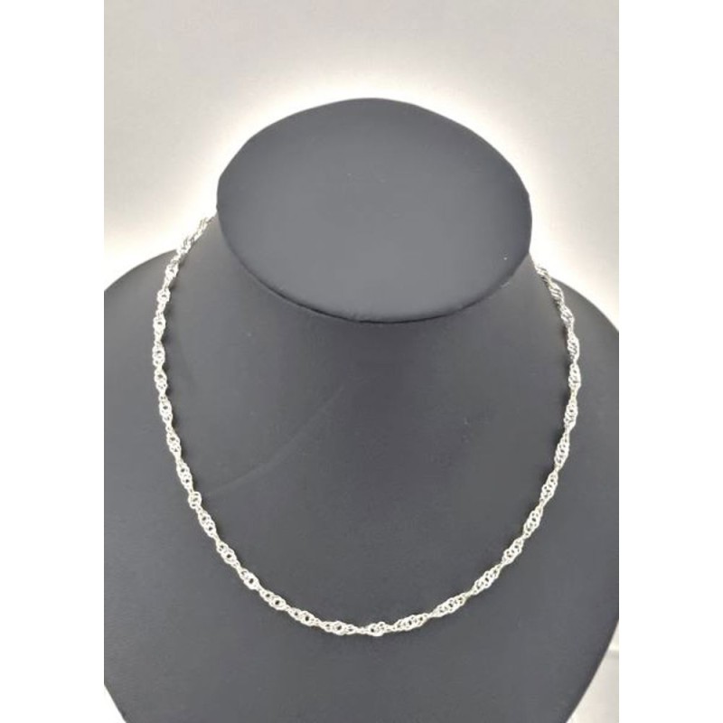 Karabiner Singapore-ketting in zilver. Zitten te draaien