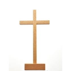 Kruis op de basis van olijfhout 16cm 