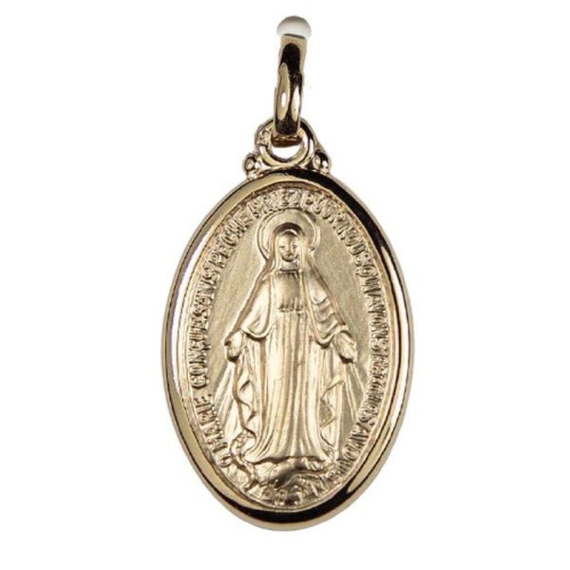 Médaille NGL Plaqué or 3 MIC. Miraculeuse ovale 25x15mm