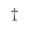 Crucifix op basis S. Benoit Gold Metal 12x3cm zwart