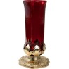 Rode glazen lamp voor pose kaars H: 30cm 
