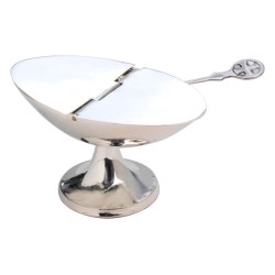 Zilveren wierooktank met lepel. 7/13 cm