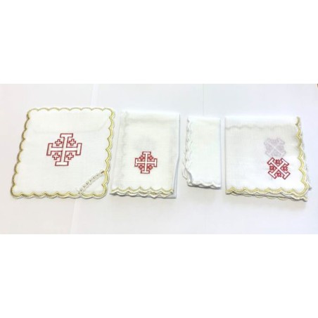 PKEKA-communie set / tafelkleed / linnen handdoek 100% Jeruzalem Kruis 