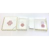 Set de communion Palka/Nappe/Serviette en lin 100% Croix de Jérusalem 