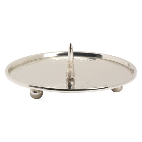 Bougeoir argenté. plateau avec pointe. 12 cm