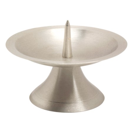 Bougeoir métal style alu brossé D:11cm