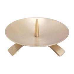 Bougeoir plateau sur pied laiton brossé D:11.5cm