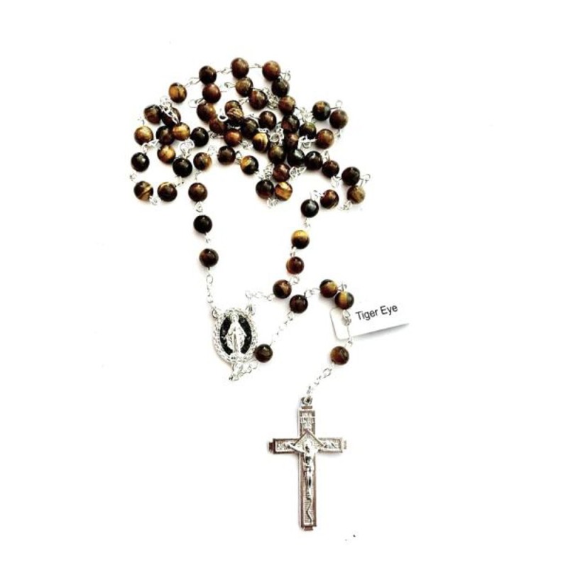 Rosary Pearl 6mm Stone Tiger Eye
