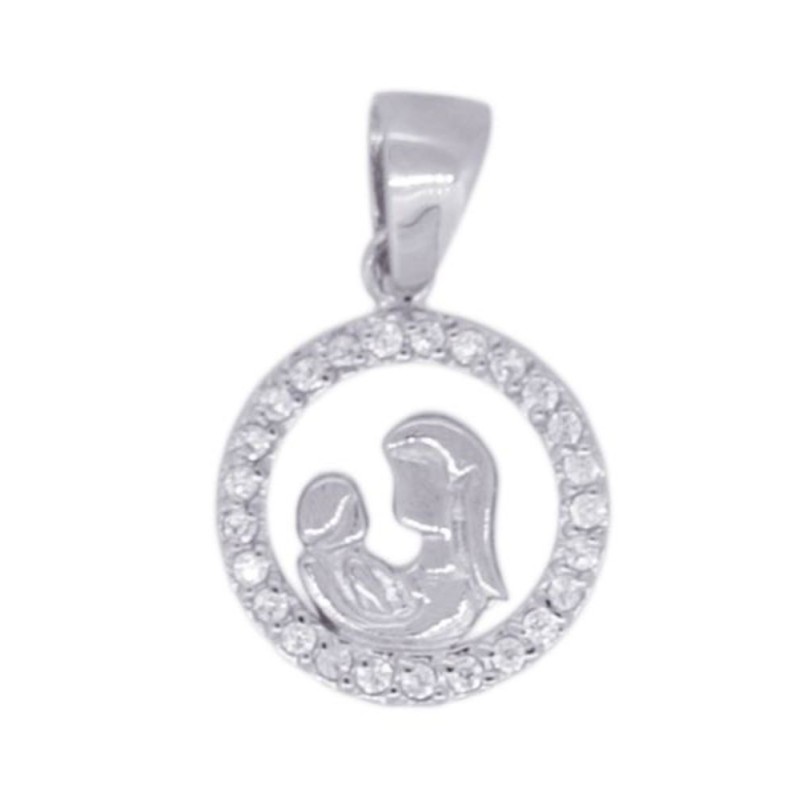 Pendentif Vierge et Enfant Argent S925