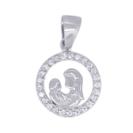 Pendentif Vierge et Enfant Argent S925