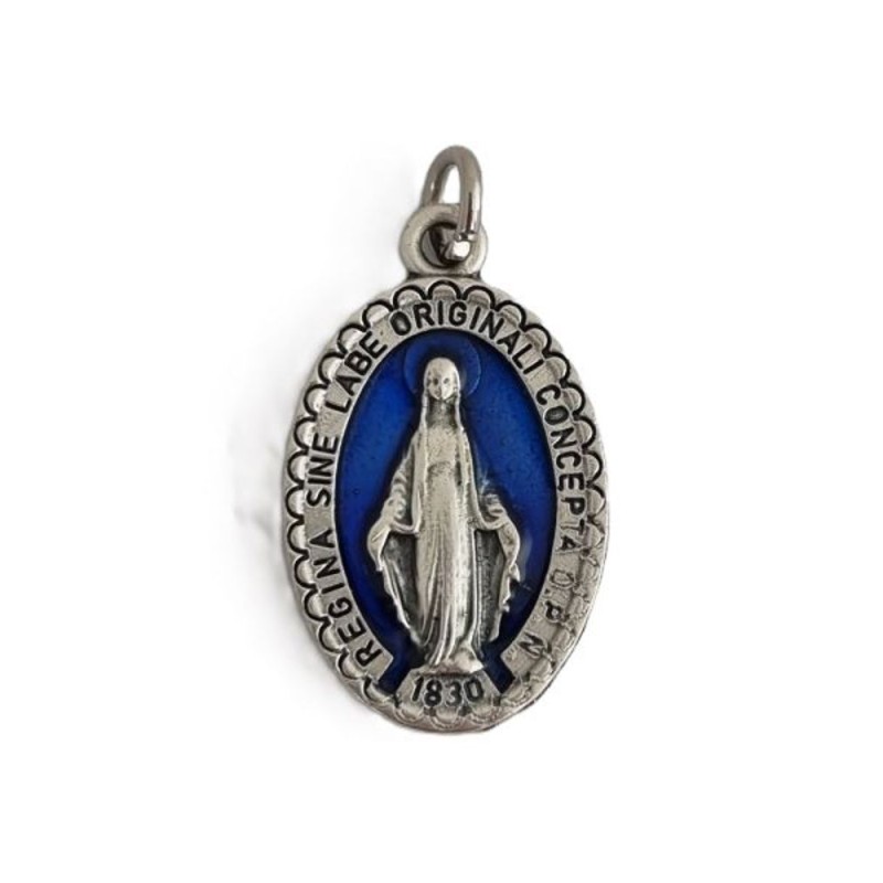 Metalen medaille 23mm wonderbaarlijk blauw email 