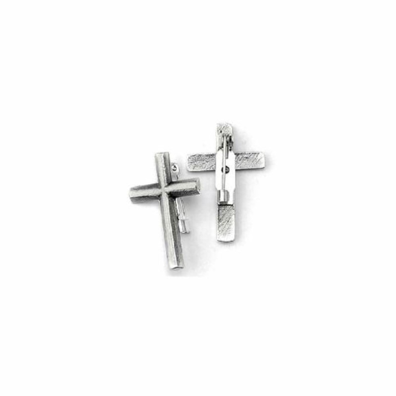 Cross of Priest op zilveren metalen pin 2.5cm