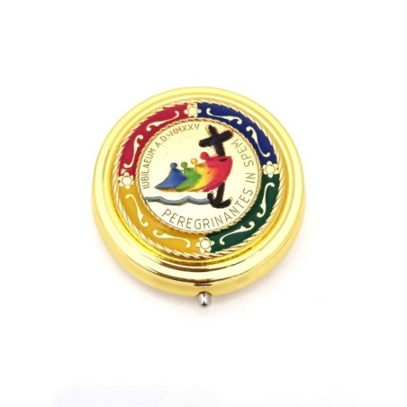 2025 Jubilee Rosary Box 2025 Golden Metal Geëmailleerde kleur D: 4,6cm