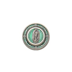 Boite à chapelet ronde D: 4.6cm en métal émaillé  ND Guadalupe