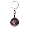 Zilveren metalen sleutelring Emaille Strail St Christophe