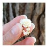 Bague en cristal blanc avec prele métal Pl. Or et rose en résine
