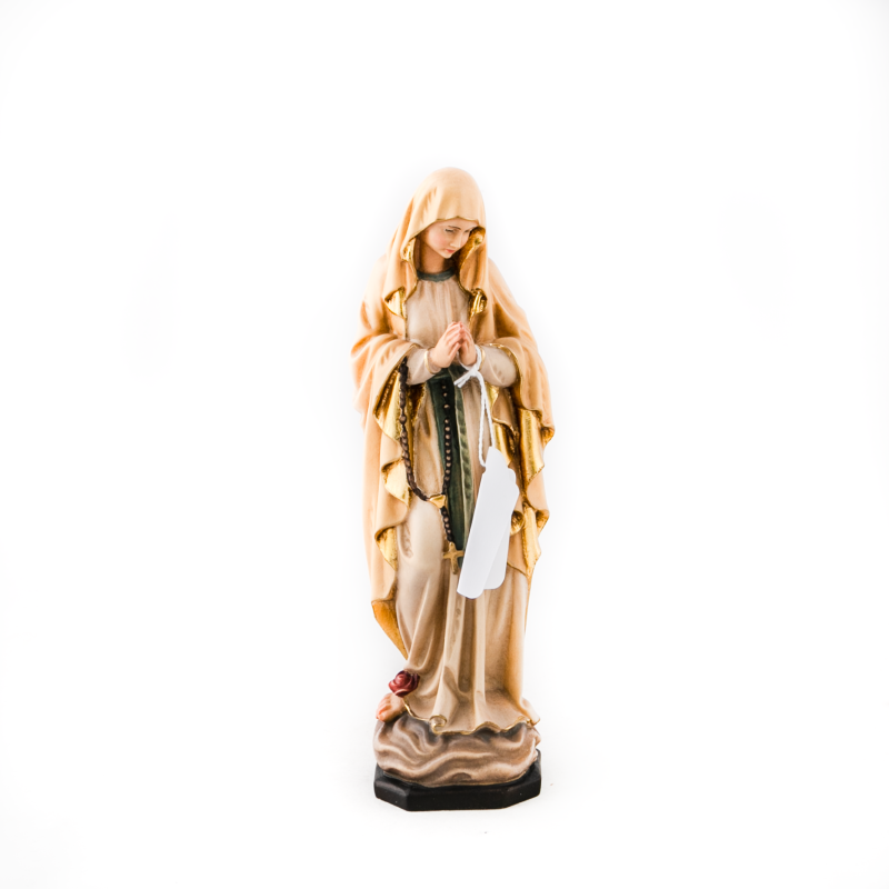 Statue de Notre Dame de Banneux en bois. 20 cm