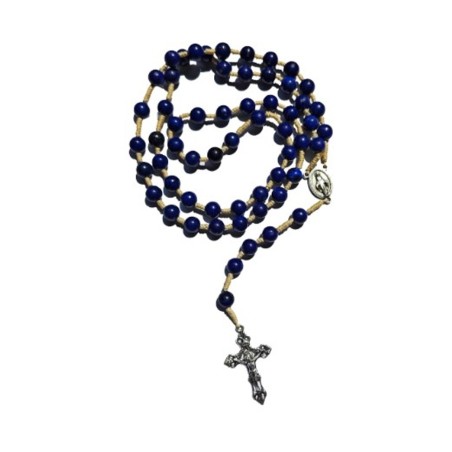 Rozenkrans op 8mm steen touw -lapis lazuli 