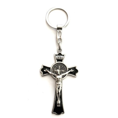 St. Benoit 7x4cm Silver Metal Sleutelhanger
