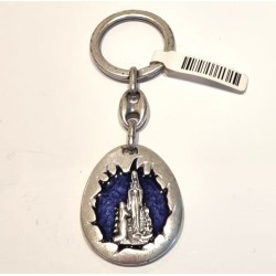 Porte-clés ovale avec un assortiment de saints