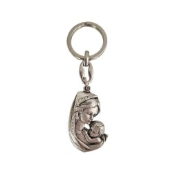 Porte clés métal Vierge Enfant ou Ste Famille 4.5cm 
