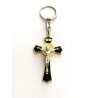 Porte-clés métal doré Croix St Benoit 7x4cm