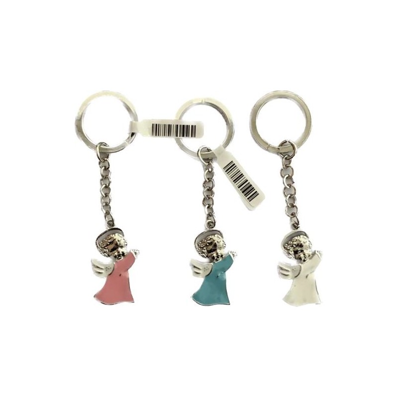 Porte-clés ange Blanc/Céleste/Rose 4x2 cm