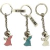 Witte engel sleutelhanger / hemel / roze 4x2 cm