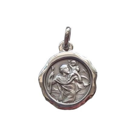 Medaille S. Christophe 20mm Gepolijste Edge Silver S925 4.28gr