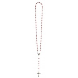 Chapelet perle rose nacrée avec fermoir