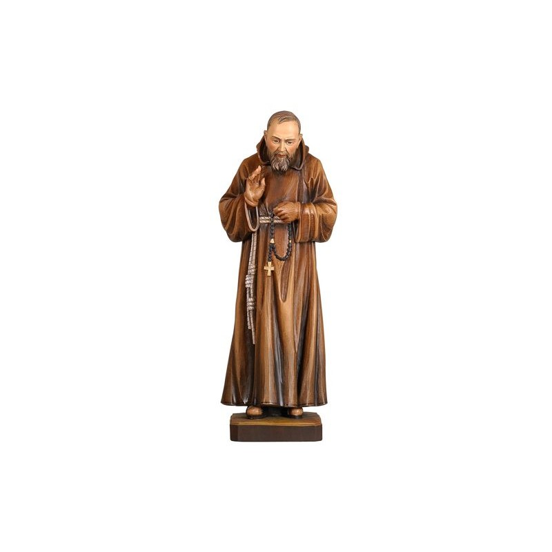 Statue en bois sculpté Padré Pio 20cm