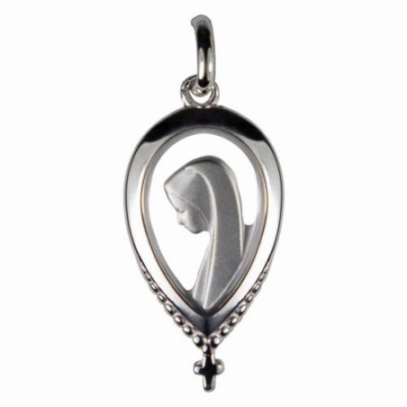 Médaille ajourée de la Vierge Marie en argent. 28 mm