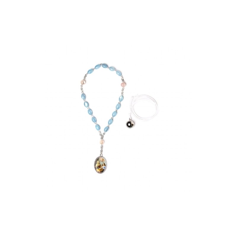 Rozenkrans Imit Madré Blue Pearl Ste Anne met Angel Caller